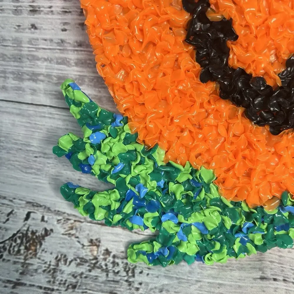 Vintage Halloween Melted Plastic Popcorn‎ Confetti Pumpkin Jack O Lantern